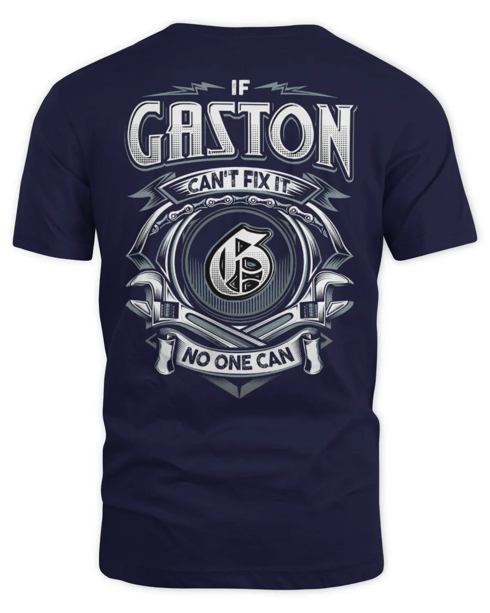 GASTON AP81-K4-626 - Personalized Ahmed Quote Apparel “If Ahmed Can't Fix It, No One Can” - Unisex Standard T-Shirt - Navy
