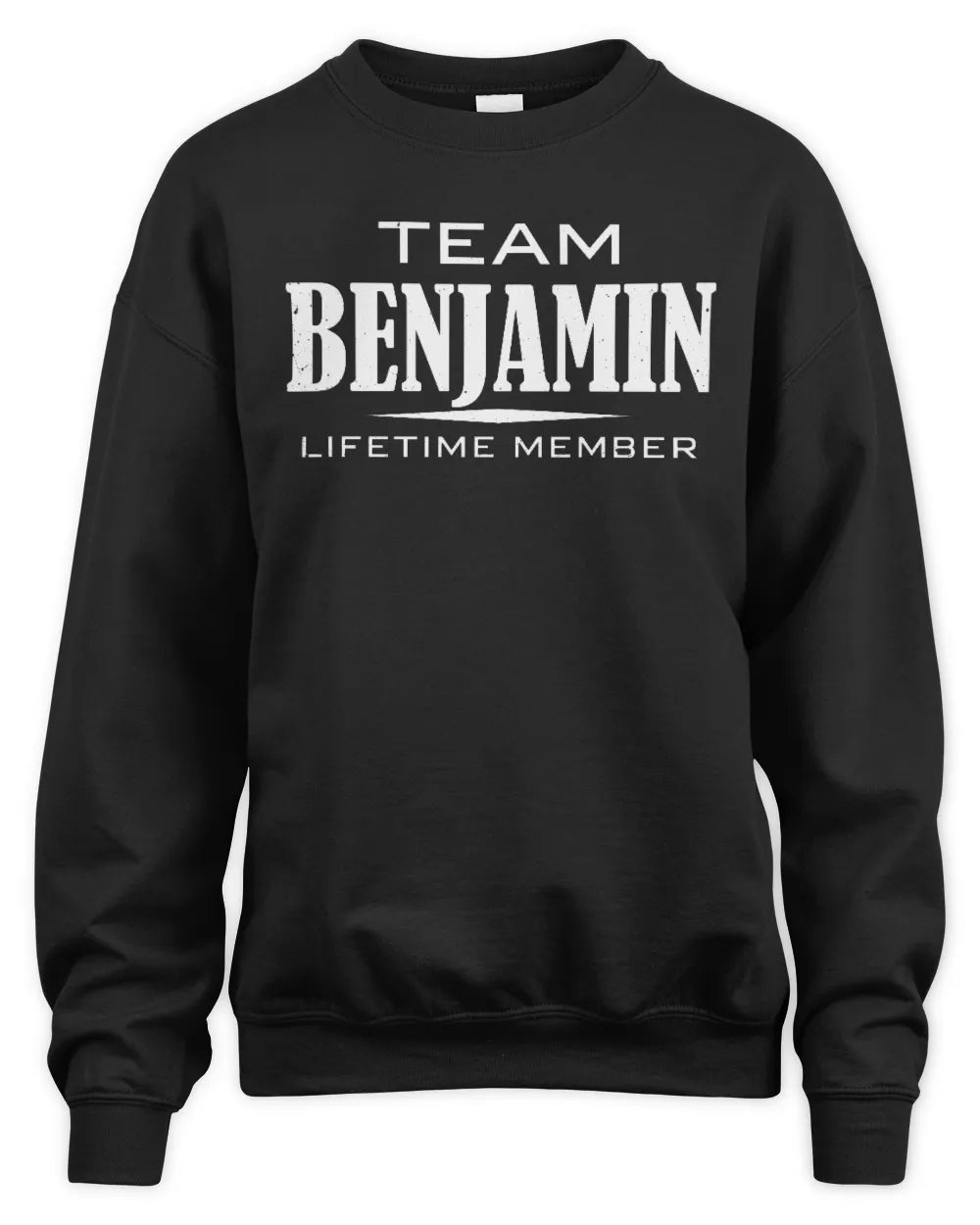 BENJAMIN BL62-K4-128 - Personalized “Team NAME Lifetime Member” - Unisex Sweatshirt - Black