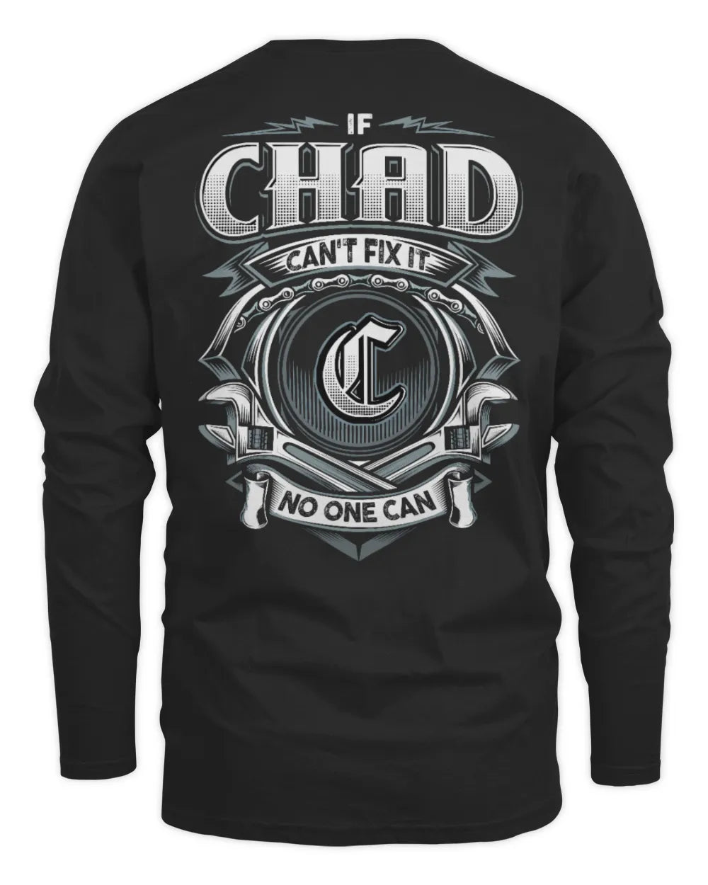 CHAD AP81-K4-626 - Personalized Ahmed Quote Apparel “If Ahmed Can't Fix It, No One Can” - Men's Long Sleeved T-Shirt - Black