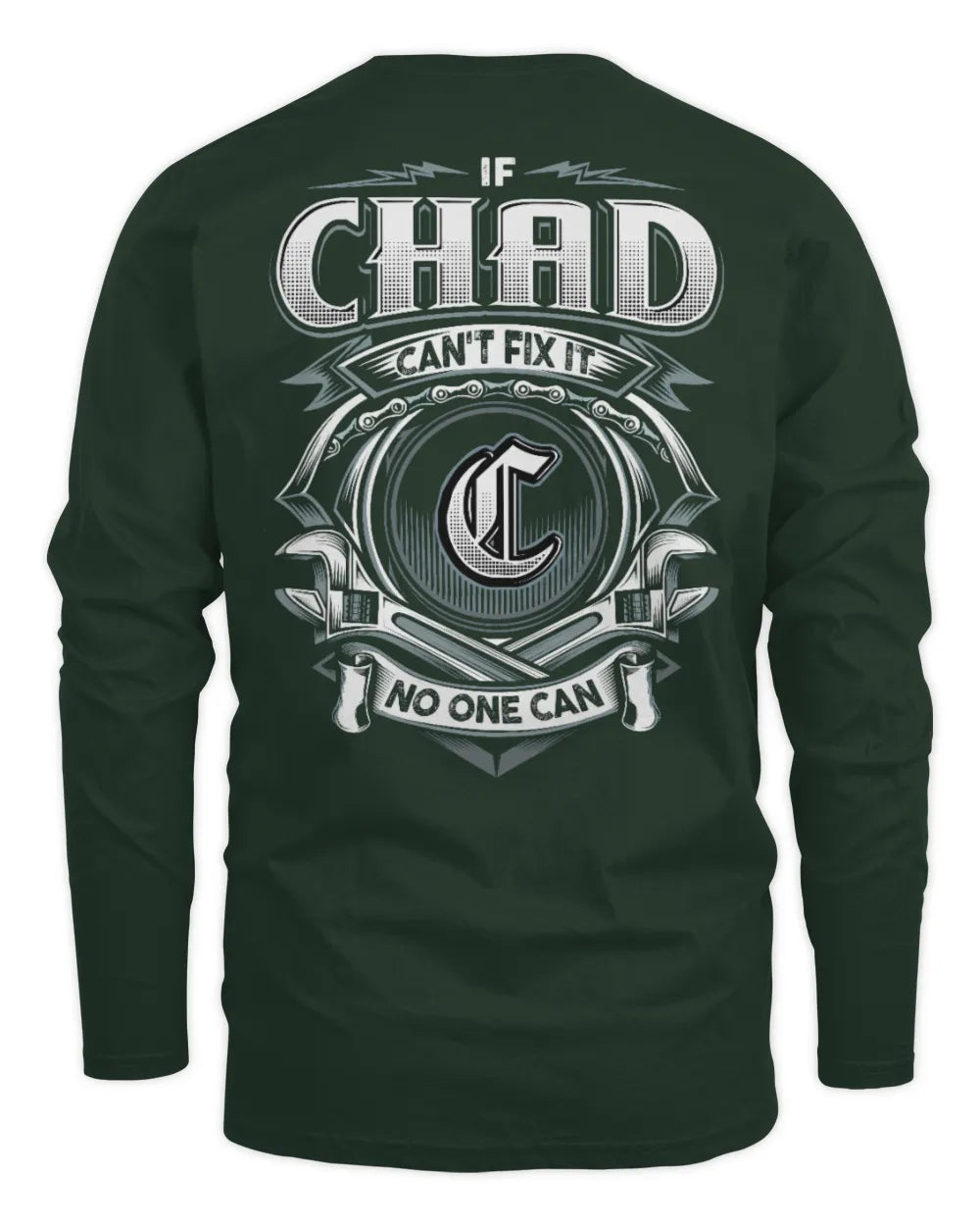 CHAD AP81-K4-626 - Personalized Ahmed Quote Apparel “If Ahmed Can't Fix It, No One Can” - Men's Long Sleeved T-Shirt - Forest Green