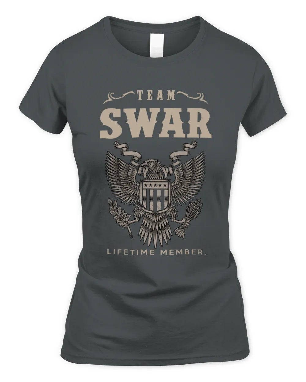 SWAR TP06-K82 – Personalized Classic Style Apparel “Team NAME Lifetime Member” - Women's Standard T-Shirt - Charcoal
