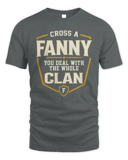 FANNY NT1-K008 Cross A/An NAME, You Deal With the Whole Clan | Personalized Vintage T-Shirt - Unisex Standard T-Shirt - Charcoal