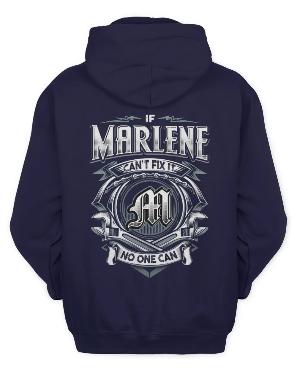 MARLENE AP81-K4-626 - Personalized Ahmed Quote Apparel “If Ahmed Can't Fix It, No One Can” - Unisex Hoodie - Navy