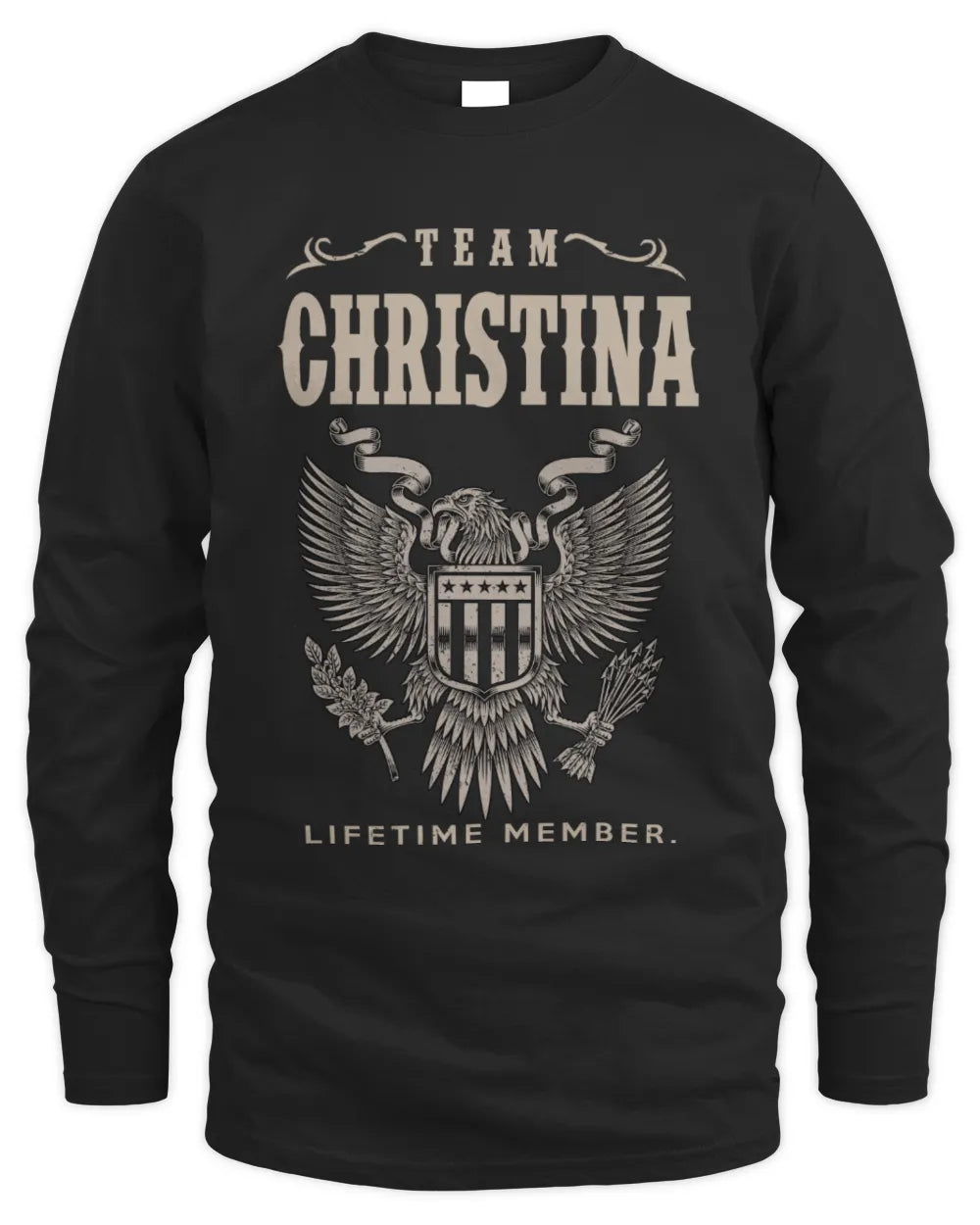 CHRISTINA TP06-K82 – Personalized Classic Style Apparel “Team NAME Lifetime Member” - Men's Long Sleeved T-Shirt - Black
