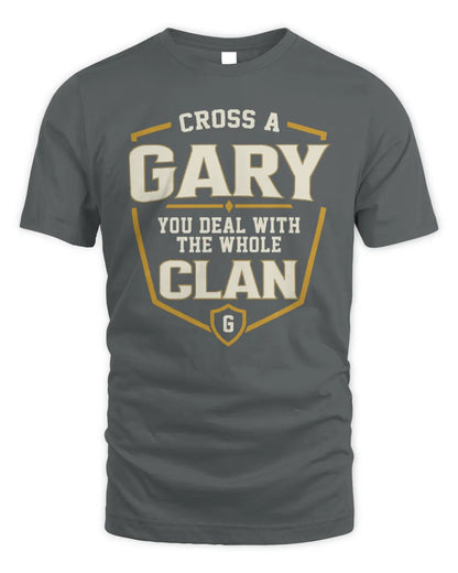 GARY NT1-K008 Cross A/An NAME, You Deal With the Whole Clan | Personalized Vintage T-Shirt - Unisex Standard T-Shirt - Charcoal