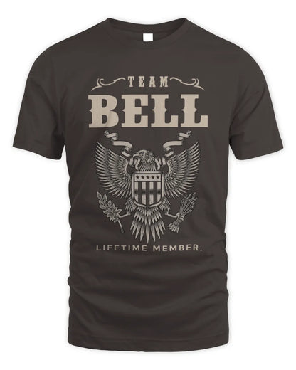 BELL TP06-K82 – Personalized Classic Style Apparel “Team NAME Lifetime Member” - Unisex Standard T-Shirt - Dark Chocolate