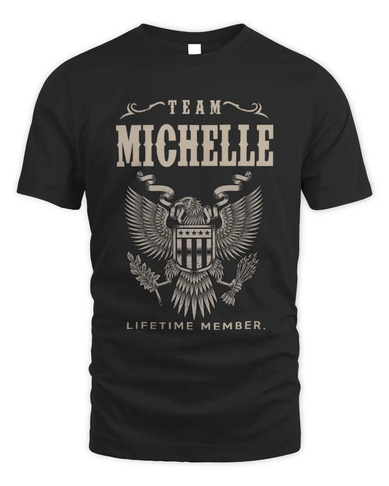 MICHELLE TP06-K82 – Personalized Classic Style Apparel “Team NAME Lifetime Member” - Unisex Standard T-Shirt - Black