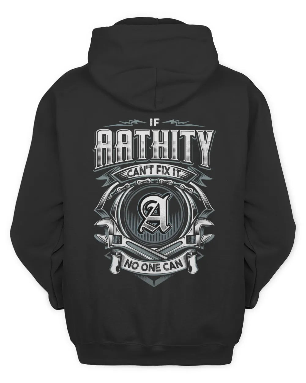AATHITY AP81-K4-626 - Personalized Ahmed Quote Apparel “If Ahmed Can't Fix It, No One Can” - Unisex Hoodie - Black