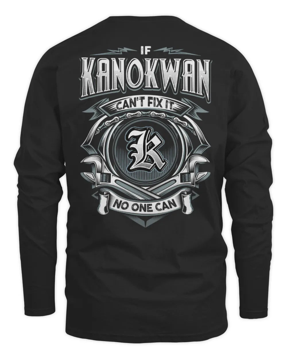KANOKWAN AP81-K4-626 - Personalized Ahmed Quote Apparel “If Ahmed Can't Fix It, No One Can” - Men's Long Sleeved T-Shirt - Black