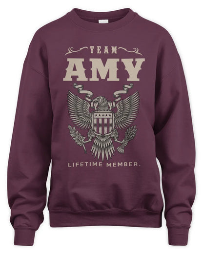 AMY TP06-K82 – Personalized Classic Style Apparel “Team NAME Lifetime Member” - Unisex Sweatshirt - Maroon