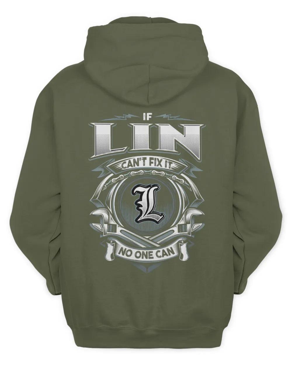 LIN AP81-K4-626 - Personalized Ahmed Quote Apparel “If Ahmed Can't Fix It, No One Can” - Unisex Hoodie - Military Green