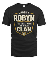ROBYN NT1-K008 Cross A/An NAME, You Deal With the Whole Clan | Personalized Vintage T-Shirt - Unisex Standard T-Shirt - Black