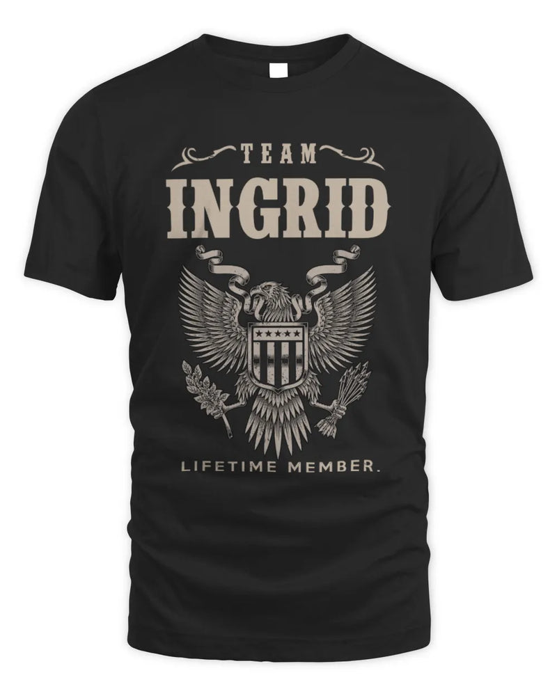 INGRID TP06-K82 – Personalized Classic Style Apparel “Team NAME Lifetime Member” - Unisex Standard T-Shirt - Black