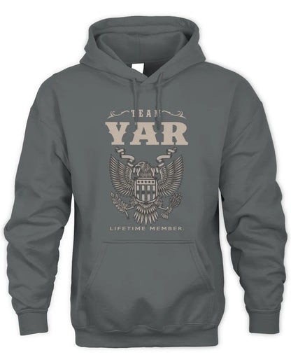 YAR TP06-K82 – Personalized Classic Style Apparel “Team NAME Lifetime Member” - Unisex Hoodie - Charcoal