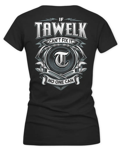 TAWELK AP81-K4-626 - Personalized Ahmed Quote Apparel “If Ahmed Can't Fix It, No One Can” - Women's V-Neck T-Shirt - Black