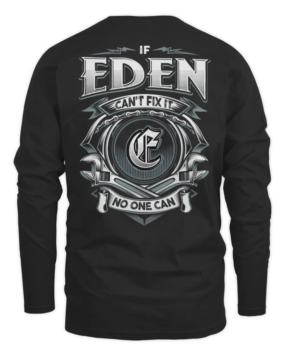 EDEN AP81-K4-626 - Personalized Ahmed Quote Apparel “If Ahmed Can't Fix It, No One Can” - Men's Long Sleeved T-Shirt - Black