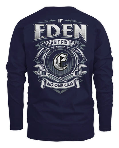 EDEN AP81-K4-626 - Personalized Ahmed Quote Apparel “If Ahmed Can't Fix It, No One Can” - Men's Long Sleeved T-Shirt - Navy