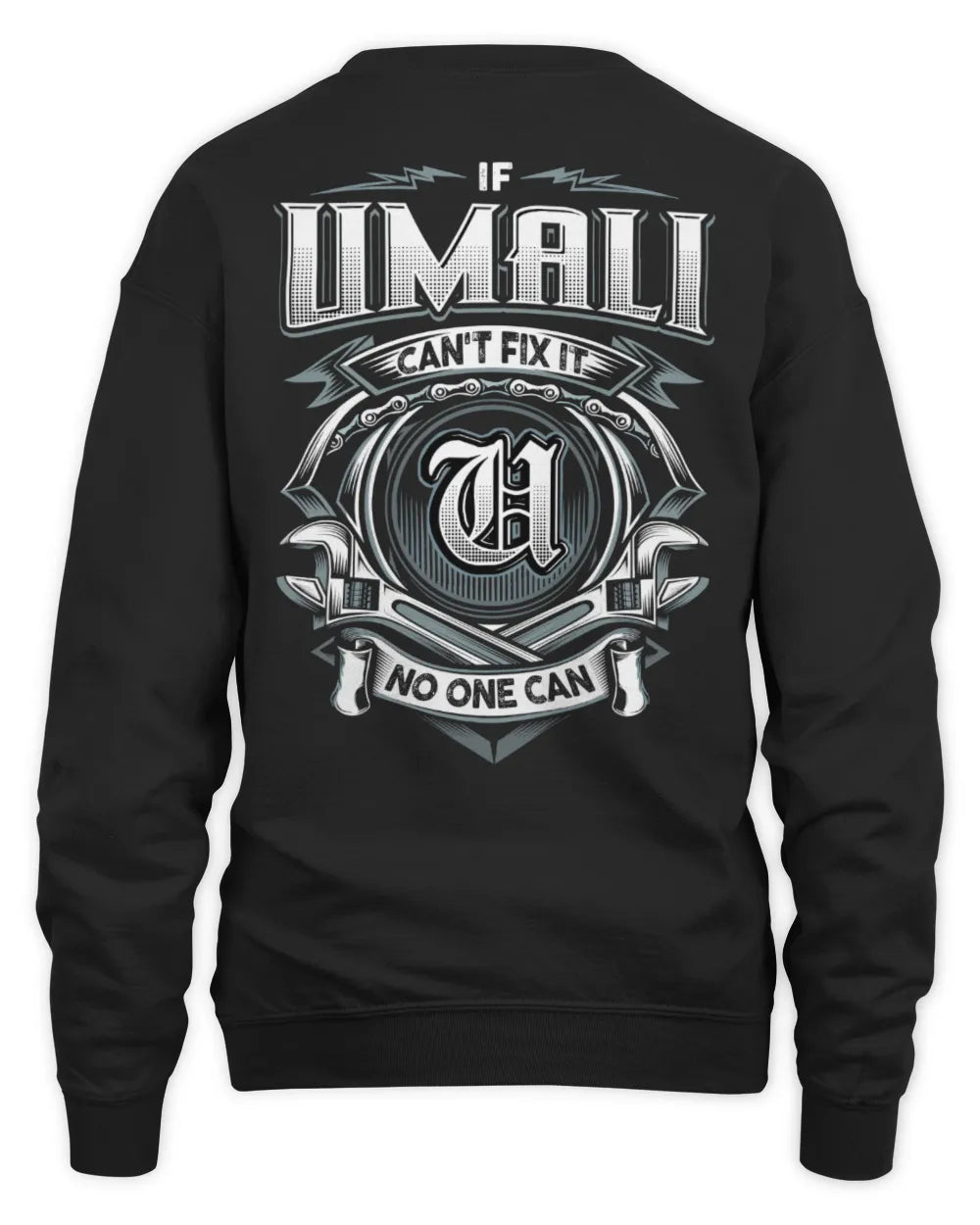 UMALI AP81-K4-626 - Personalized Ahmed Quote Apparel “If Ahmed Can't Fix It, No One Can” - Unisex Sweatshirt - Black