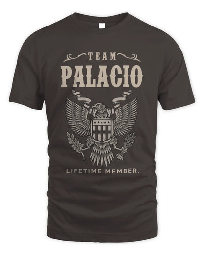 PALACIO TP06-K82 – Personalized Classic Style Apparel “Team NAME Lifetime Member” - Unisex Standard T-Shirt - Dark Chocolate