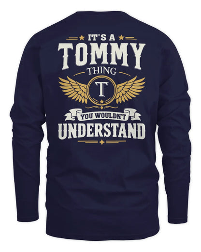 TOMMY KT06-M008 It’s a [NAME] Thing – You Wouldn’t Understand | Personalized Vintage T-Shirt - Men's Long Sleeved T-Shirt - Navy