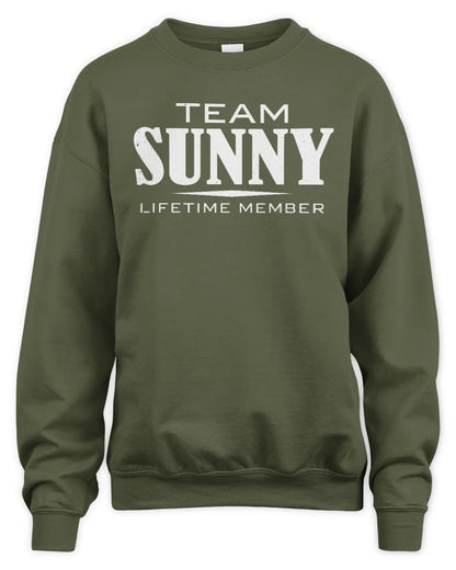 SUNNY BL62-K4-128 - Personalized “Team NAME Lifetime Member” - Unisex Sweatshirt - Military Green