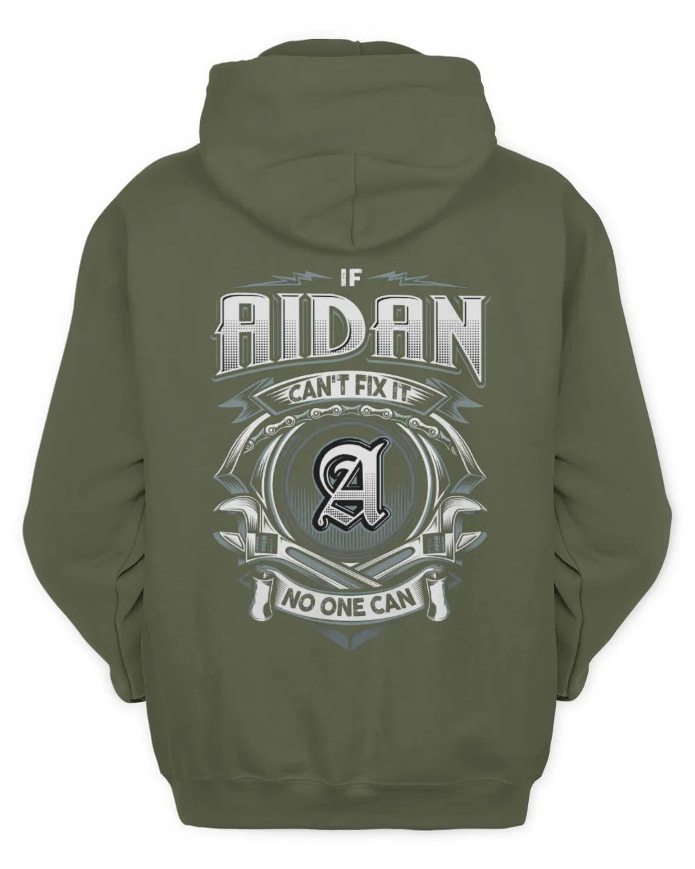 AIDAN AP81-K4-626 - Personalized Ahmed Quote Apparel “If Ahmed Can't Fix It, No One Can” - Unisex Hoodie - Military Green