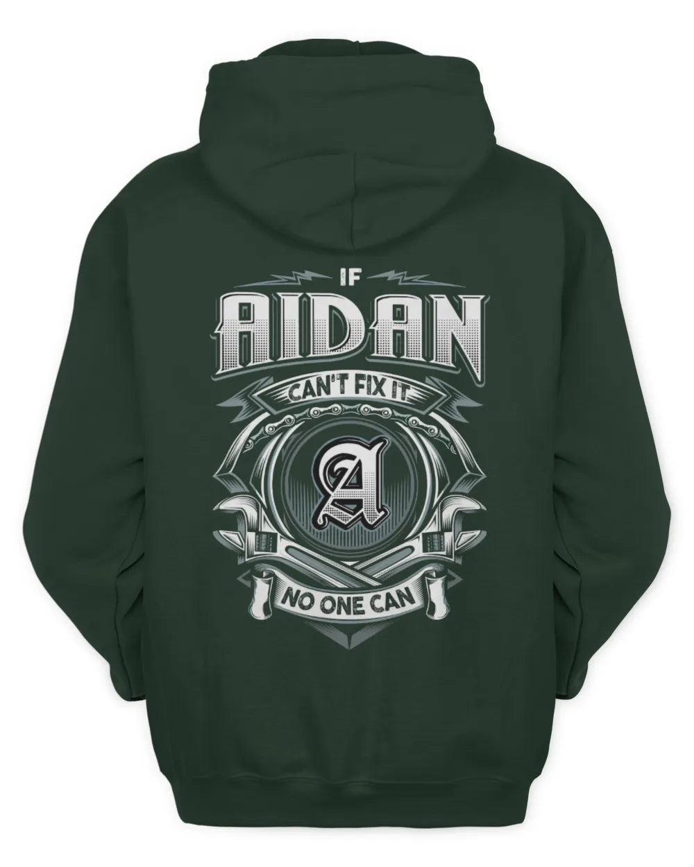 AIDAN AP81-K4-626 - Personalized Ahmed Quote Apparel “If Ahmed Can't Fix It, No One Can” - Unisex Hoodie - Forest Green