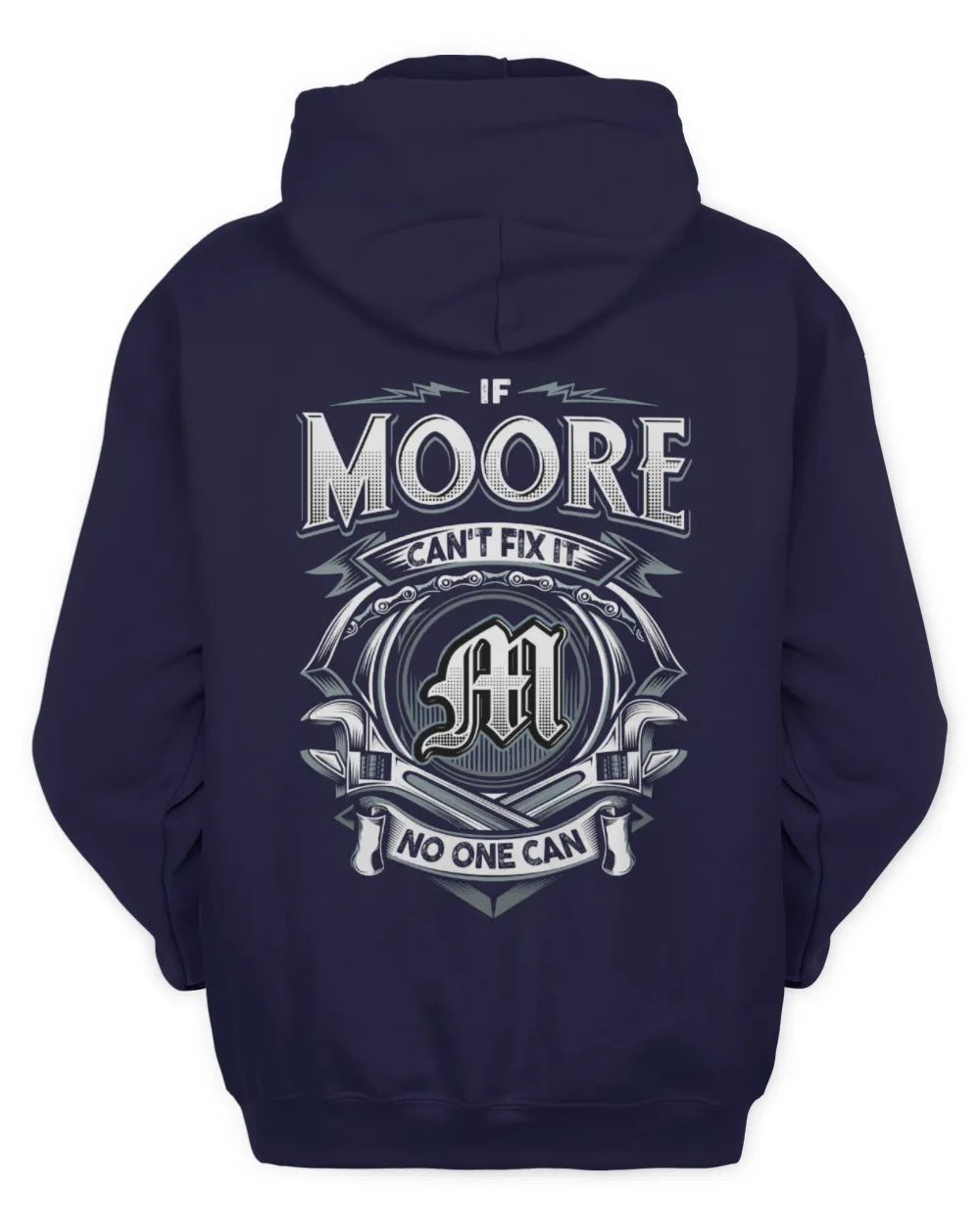 MOORE AP81-K4-626 - Personalized Ahmed Quote Apparel “If Ahmed Can't Fix It, No One Can” - Unisex Hoodie - Navy