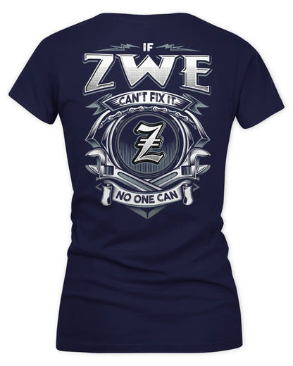 ZWE AP81-K4-626 - Personalized Ahmed Quote Apparel “If Ahmed Can't Fix It, No One Can” - Women's V-Neck T-Shirt - Navy