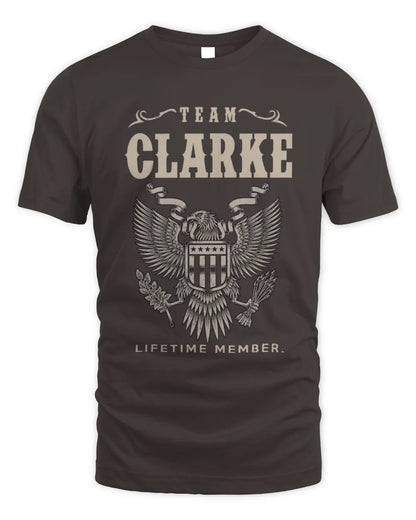 CLARKE TP06-K82 – Personalized Classic Style Apparel “Team NAME Lifetime Member” - Unisex Standard T-Shirt - Dark Chocolate