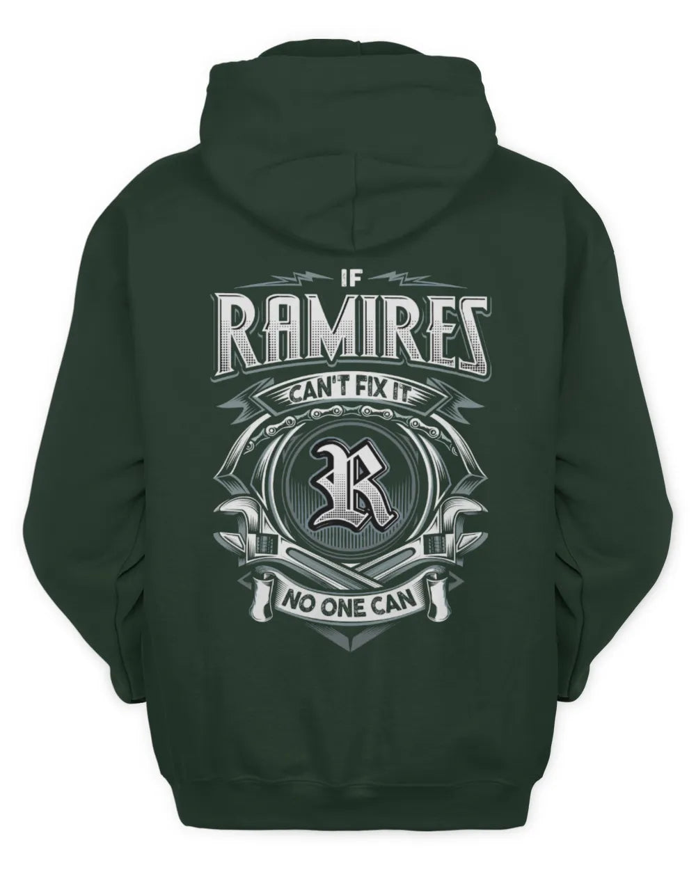 RAMIRES AP81-K4-626 - Personalized Ahmed Quote Apparel “If Ahmed Can't Fix It, No One Can” - Unisex Hoodie - Forest Green
