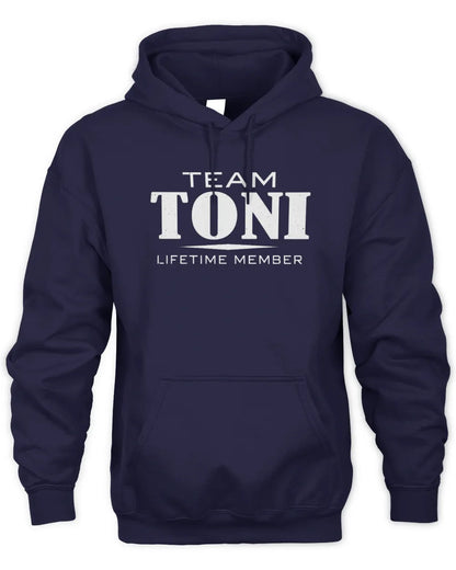TONI BL62-K4-128 - Personalized “Team NAME Lifetime Member” - Unisex Hoodie - Navy