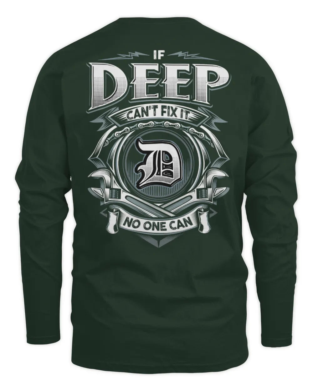 DEEP AP81-K4-626 - Personalized Ahmed Quote Apparel “If Ahmed Can't Fix It, No One Can” - Men's Long Sleeved T-Shirt - Forest Green