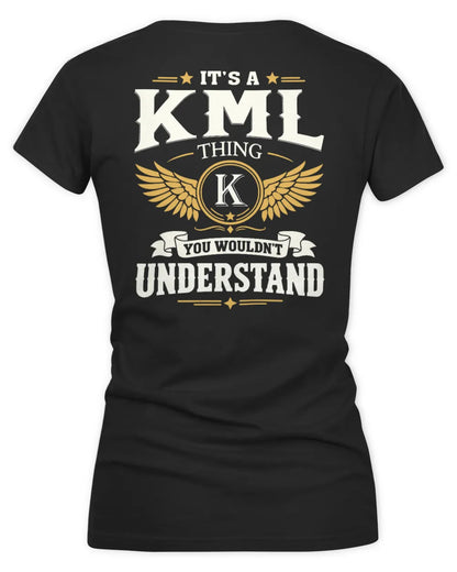 KML KT06-M008 It’s a [NAME] Thing – You Wouldn’t Understand | Personalized Vintage T-Shirt - Women's V-Neck T-Shirt - Black