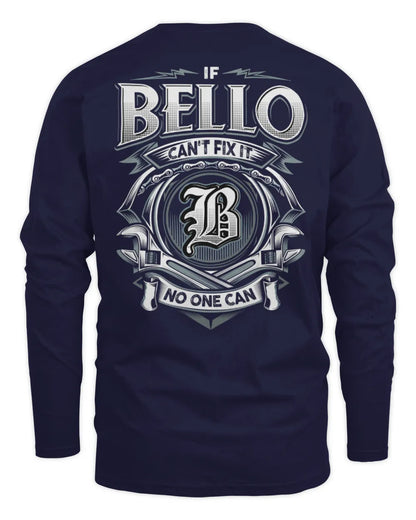 BELLO AP81-K4-626 - Personalized Ahmed Quote Apparel “If Ahmed Can't Fix It, No One Can” - Men's Long Sleeved T-Shirt - Navy