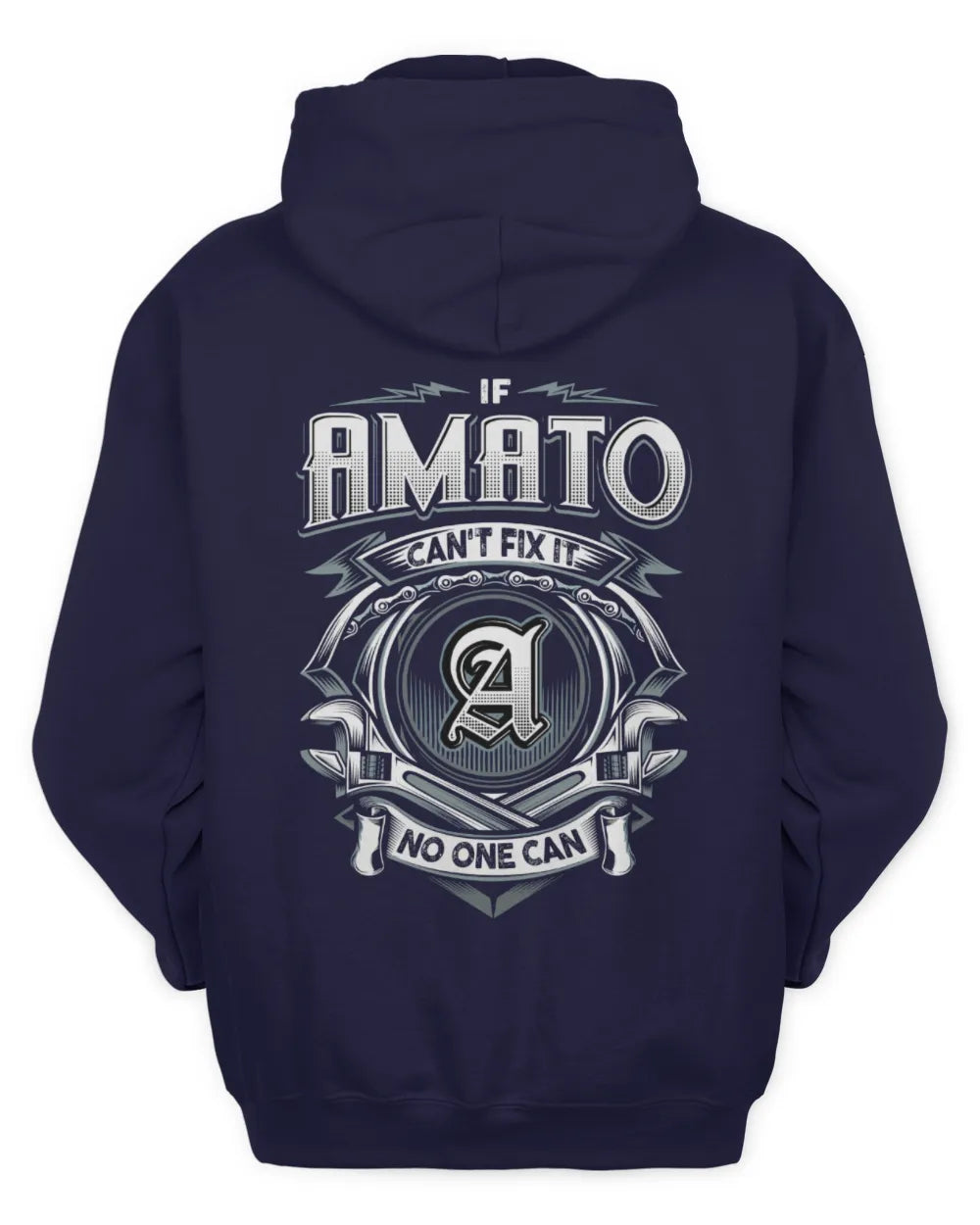 AMATO AP81-K4-626 - Personalized Ahmed Quote Apparel “If Ahmed Can't Fix It, No One Can” - Unisex Hoodie - Navy