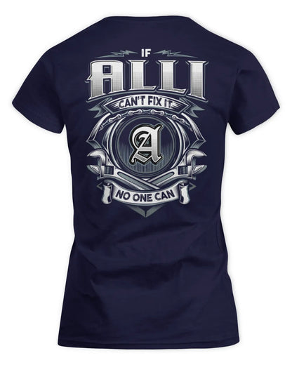 ALLI AP81-K4-626 - Personalized Ahmed Quote Apparel “If Ahmed Can't Fix It, No One Can” - Women's Standard T-Shirt - Navy
