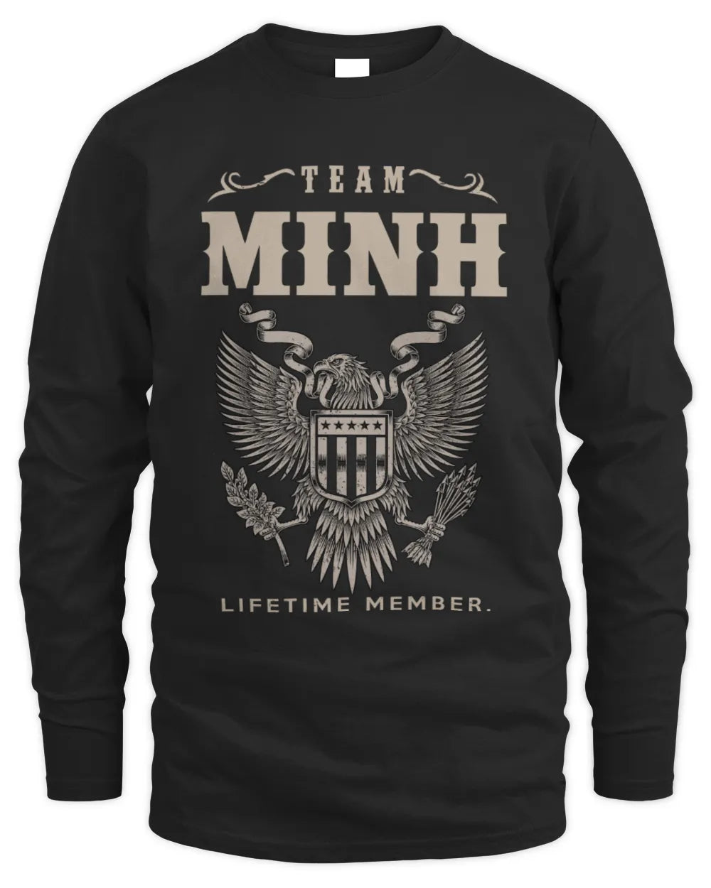 MINH TP06-K82 – Personalized Classic Style Apparel “Team NAME Lifetime Member” - Men's Long Sleeved T-Shirt - Black