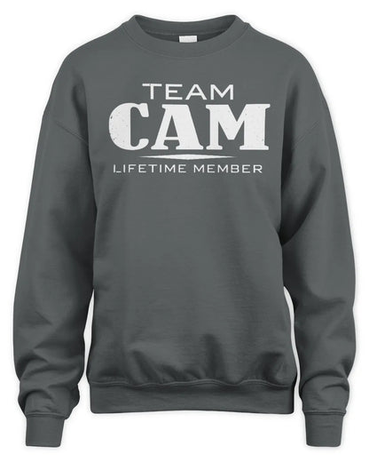 CAM BL62-K4-128 - Personalized “Team NAME Lifetime Member” - Unisex Sweatshirt - Charcoal