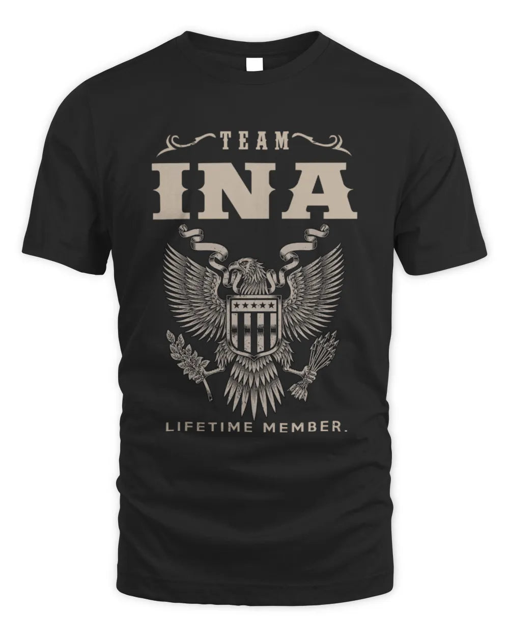 INA TP06-K82 – Personalized Classic Style Apparel “Team NAME Lifetime Member” - Unisex Standard T-Shirt - Black