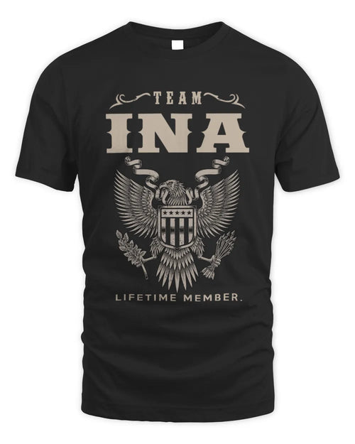 INA TP06-K82 – Personalized Classic Style Apparel “Team NAME Lifetime Member” - Unisex Standard T-Shirt - Black