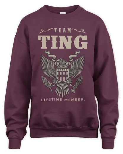 TING TP06-K82 – Personalized Classic Style Apparel “Team NAME Lifetime Member” - Unisex Sweatshirt - Maroon