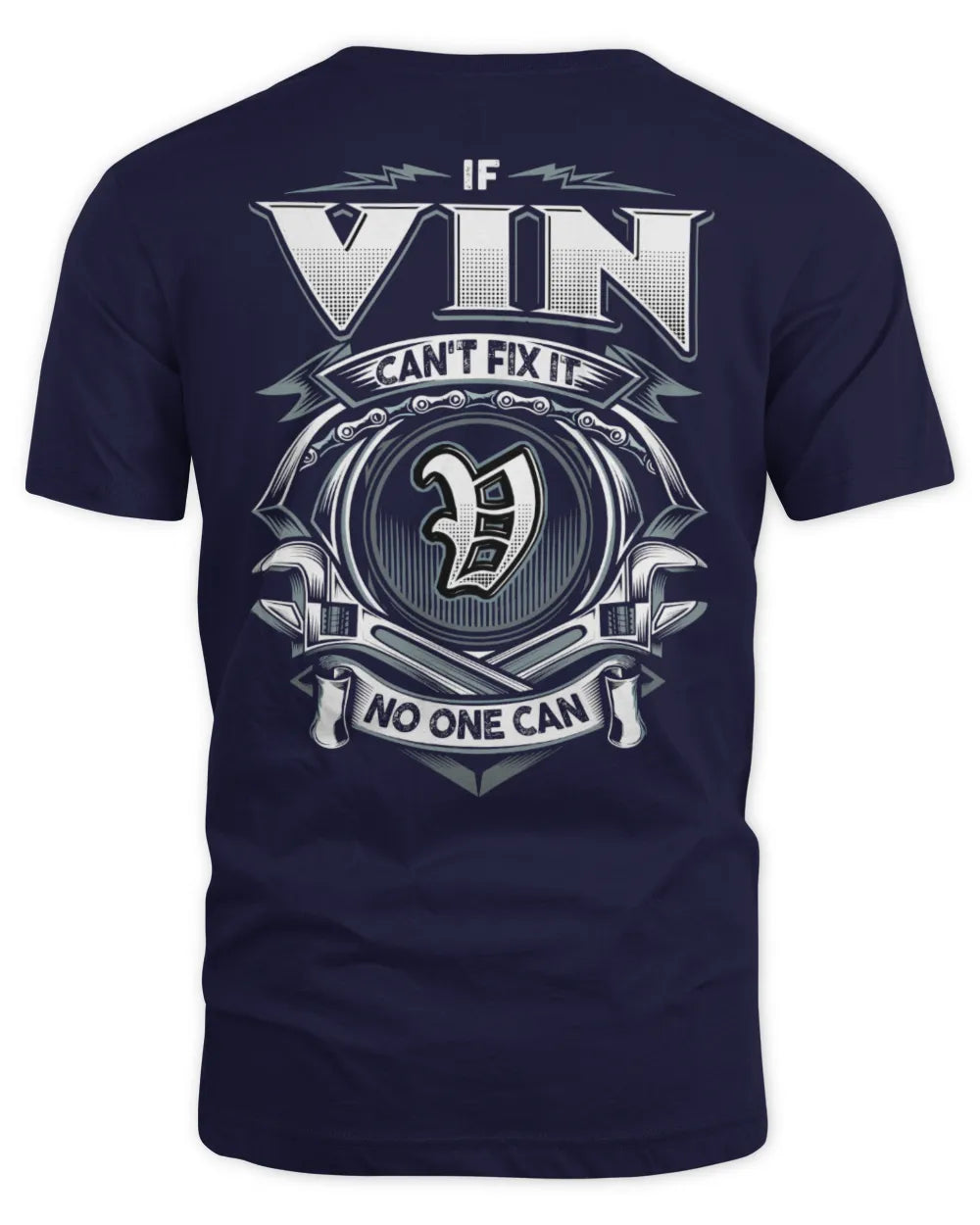 VIN AP81-K4-626 - Personalized Ahmed Quote Apparel “If Ahmed Can't Fix It, No One Can” - Unisex Standard T-Shirt - Navy