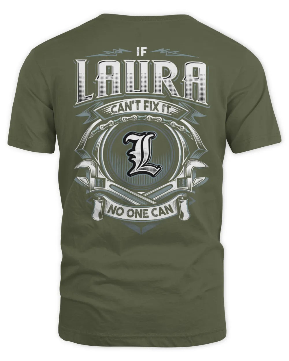 LAURA AP81-K4-626 - Personalized Ahmed Quote Apparel “If Ahmed Can't Fix It, No One Can” - Unisex Standard T-Shirt - Military Green