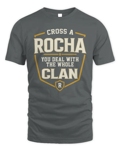 ROCHA NT1-K008 Cross A/An NAME, You Deal With the Whole Clan | Personalized Vintage T-Shirt - Unisex Standard T-Shirt - Charcoal