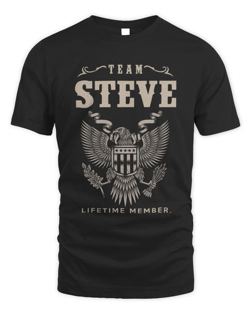 STEVE TP06-K82 – Personalized Classic Style Apparel “Team NAME Lifetime Member” - Unisex Standard T-Shirt - Black