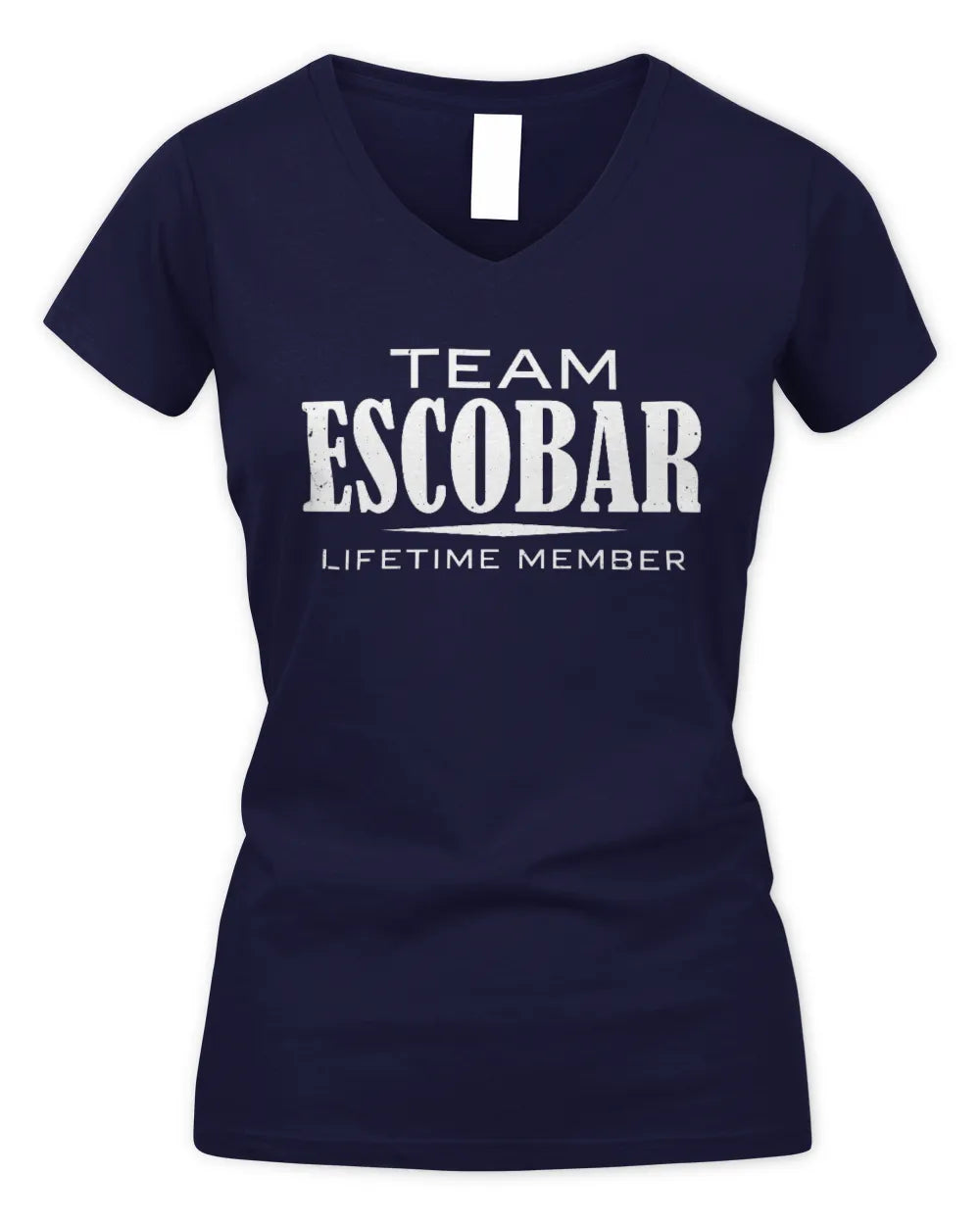 ESCOBAR BL62-K4-128 - Personalized “Team NAME Lifetime Member” - Women's V-Neck T-Shirt - Navy