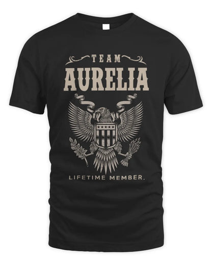 AURELIA TP06-K82 – Personalized Classic Style Apparel “Team NAME Lifetime Member” - Unisex Standard T-Shirt - Black