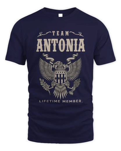ANTONIA TP06-K82 – Personalized Classic Style Apparel “Team NAME Lifetime Member” - Unisex Standard T-Shirt - Navy