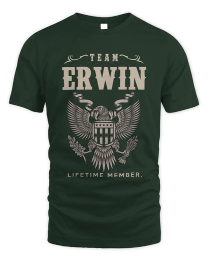 ERWIN TP06-K82 – Personalized Classic Style Apparel “Team NAME Lifetime Member” - Unisex Standard T-Shirt - Forest Green